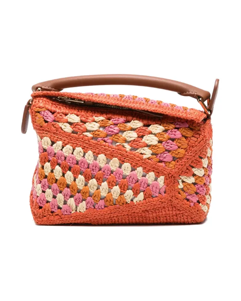 Loewe x Paula's Ibiza Puzzle gewebte Clutch - Orange Orange