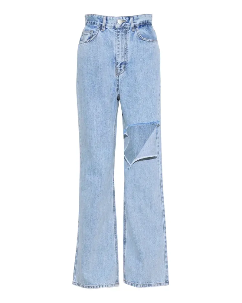 Rokh cut-out wide-leg jeans - Blau Blau