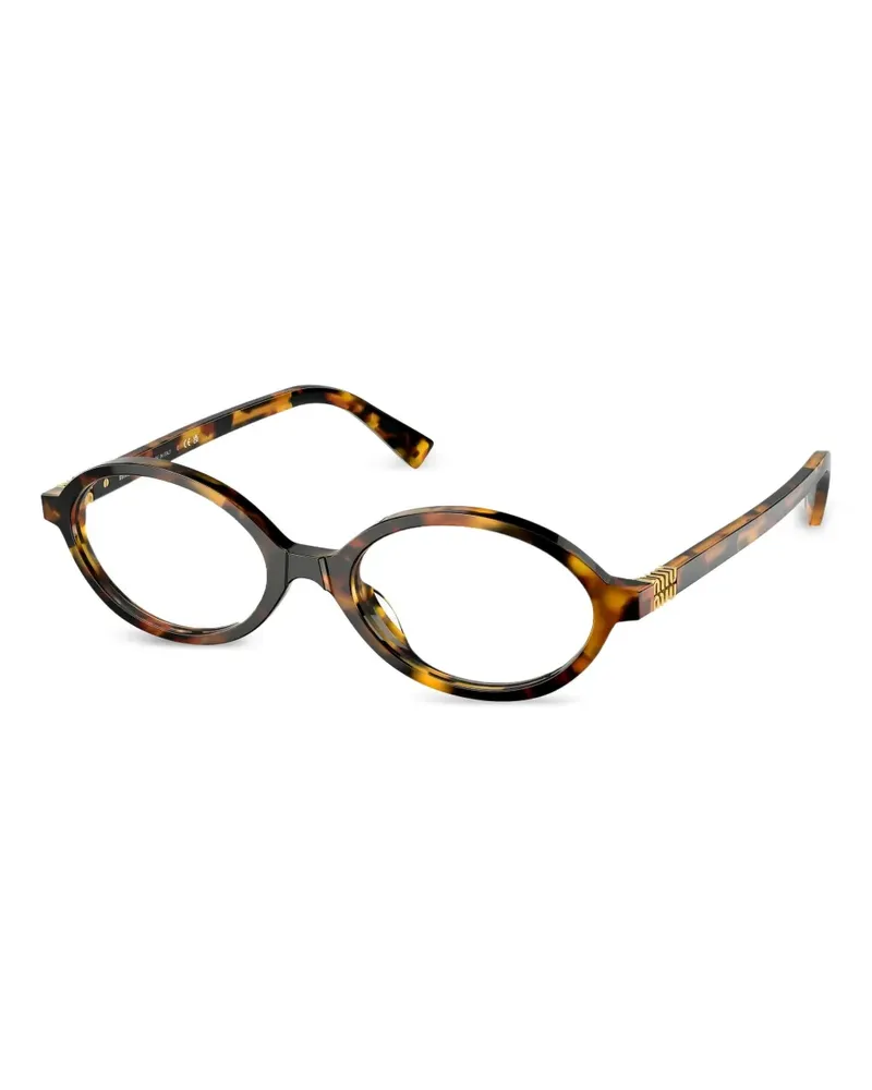 Miu Miu Brille mit ovalem Gestell - Braun Braun
