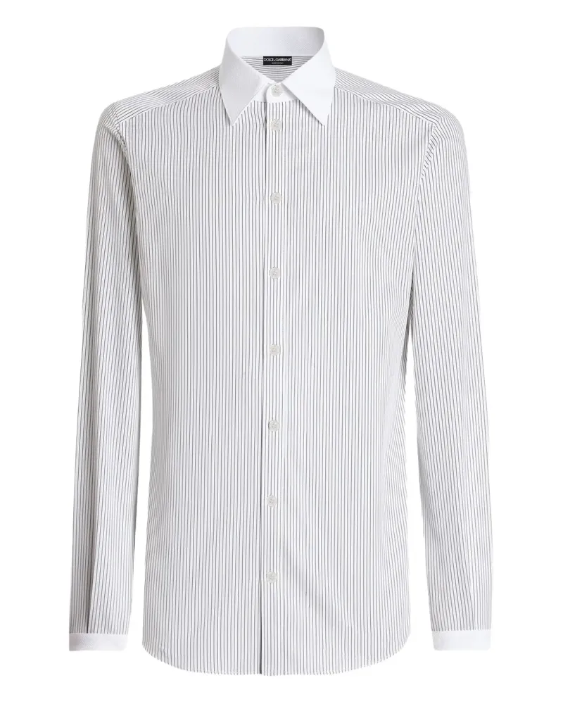 Dolce & Gabbana Gestreiftes Hemd - Weiß Weiß