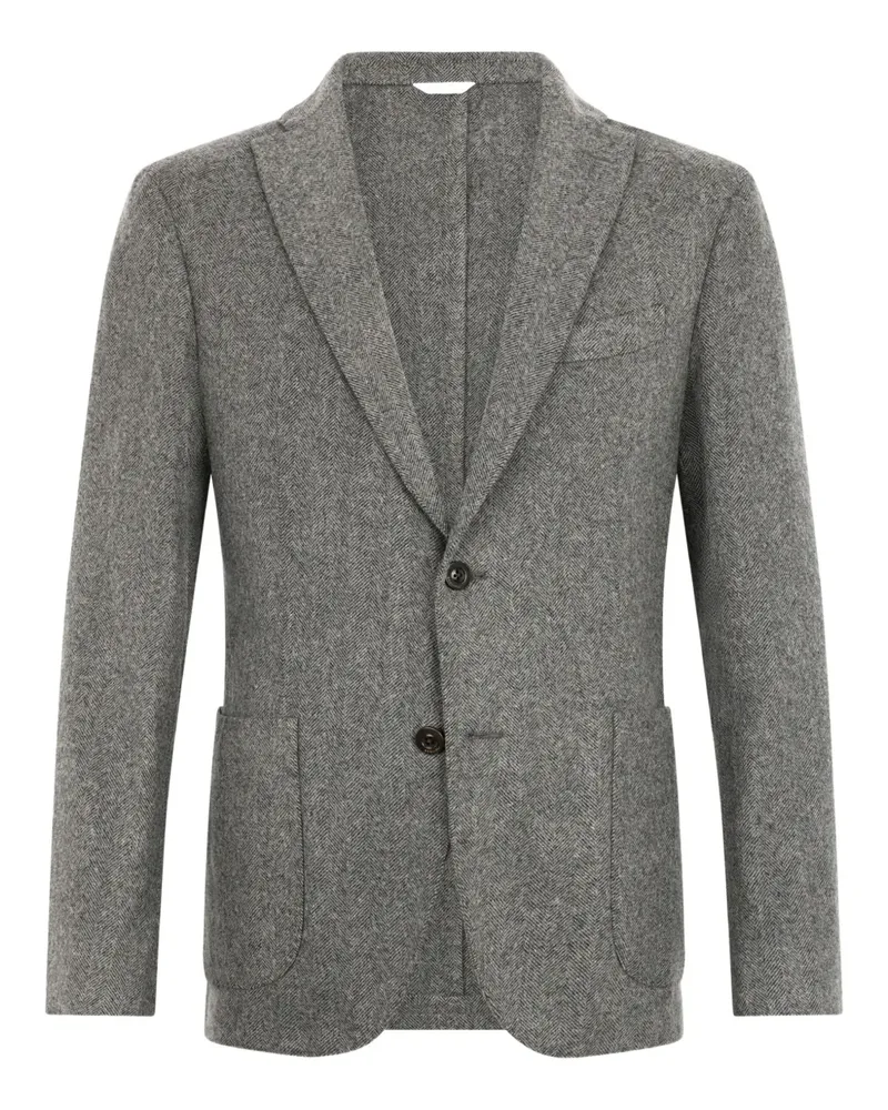 Boglioli Jacke mit Fischgrätenmuster - Grau Grau