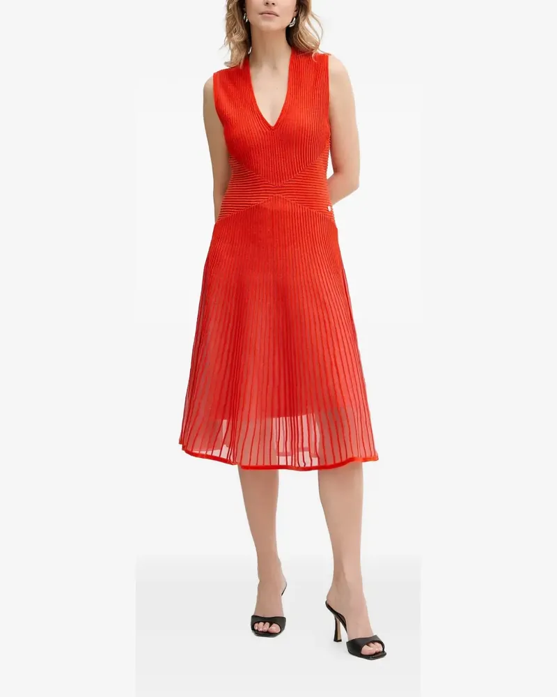 Karl Lagerfeld V-neck pleated dress - Rot Rot