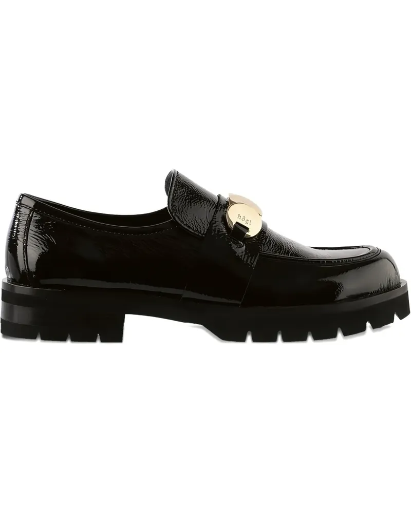 Högl Alison Loafer aus Lackleder mit Logo-Schild - Schwarz Schwarz
