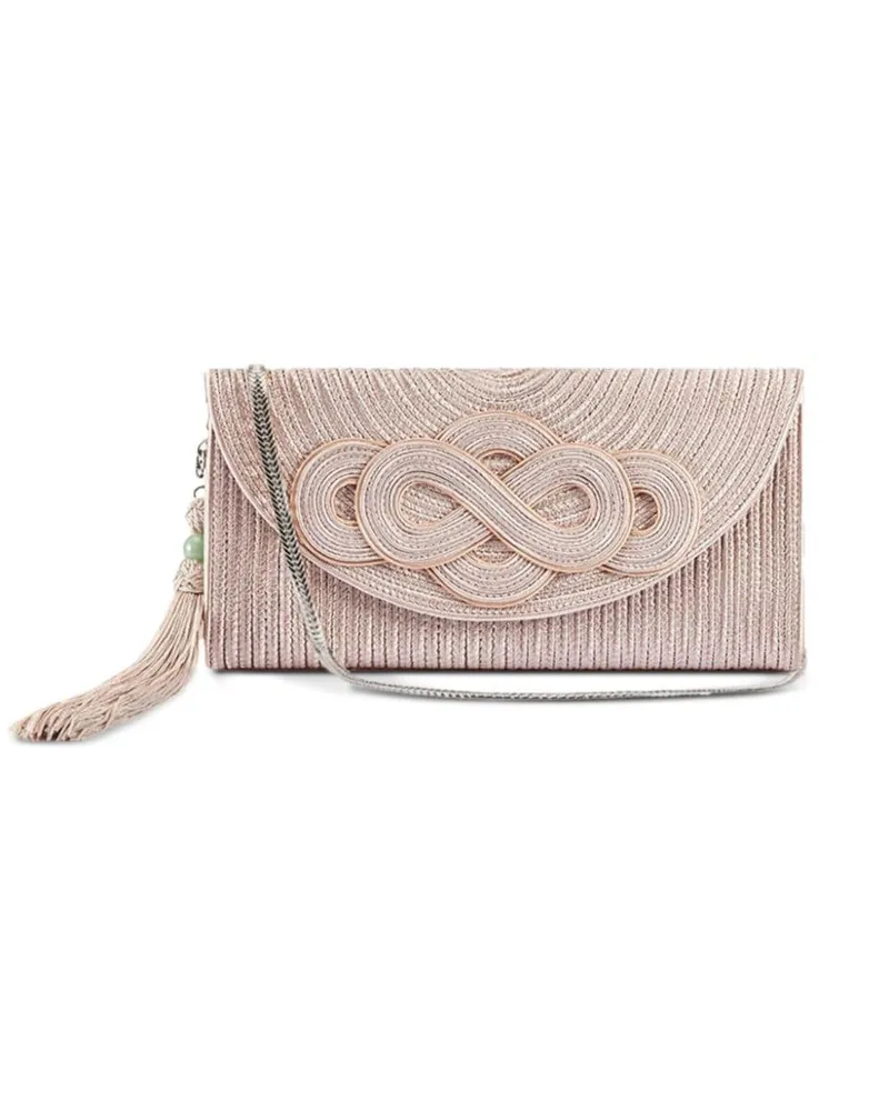 Shanghai Tang Geflochtene Clutch mit Knoten - Rosa Rosa