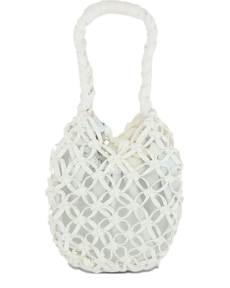 Comme des Garçons Tote Bag aus Leder mit Mesh - Weiß Weiß
