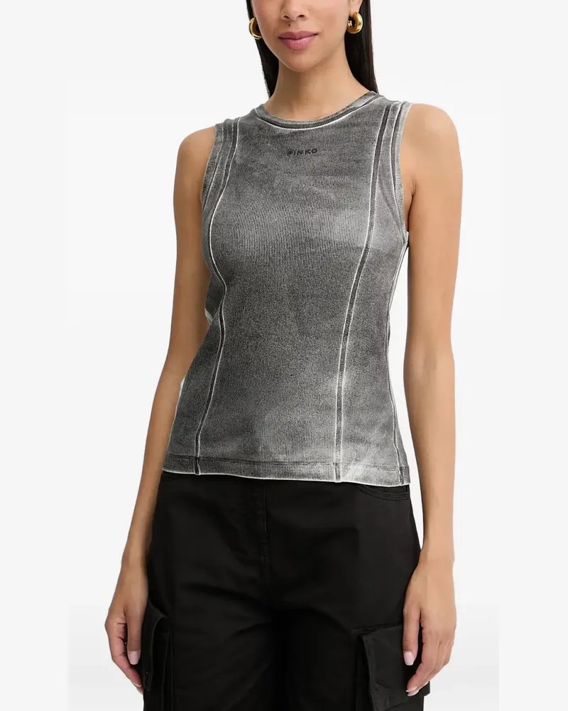 Pinko acid-wash ribbed top - Grau Grau