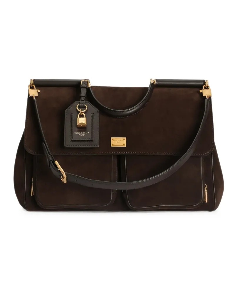 Dolce & Gabbana My Sicily handbag in split calfskin - Braun Braun