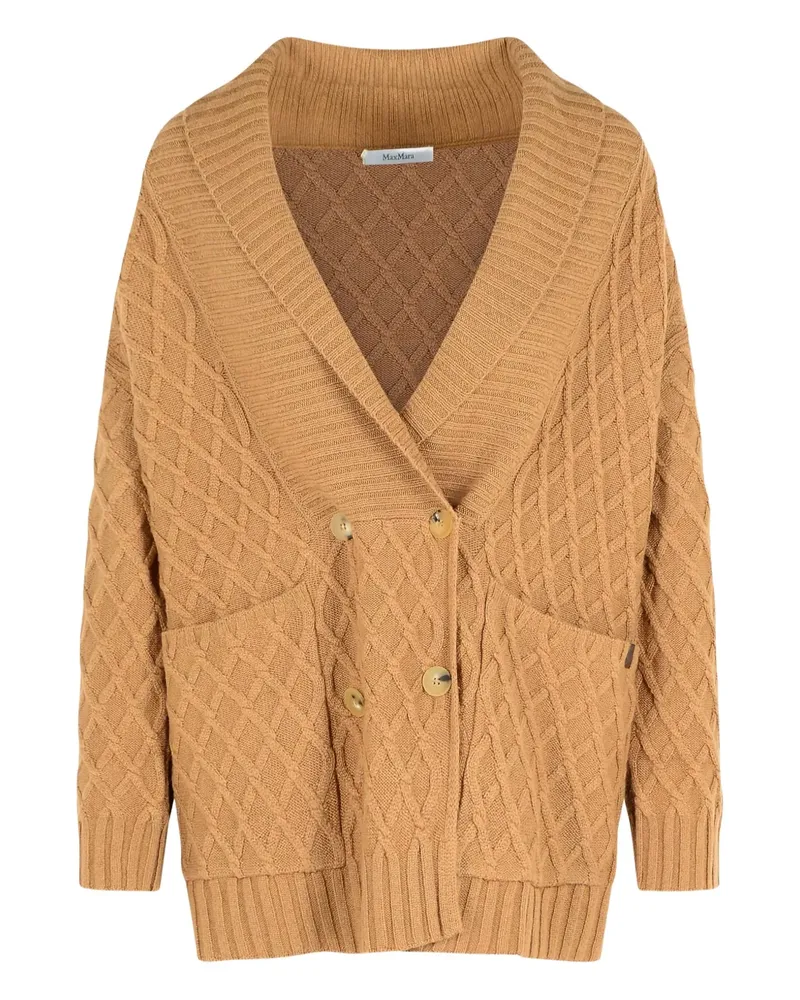 Max Mara Doppelreihiger Cardigan mit Kamelgarn - Braun Braun
