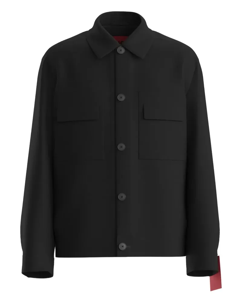 HUGO BOSS Geknöpfte Jacke mit Tasche - Schwarz Schwarz