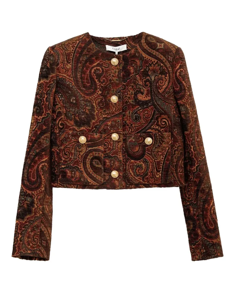 Chloé Cropped-Jacke mit Paisley-Print - Braun Braun