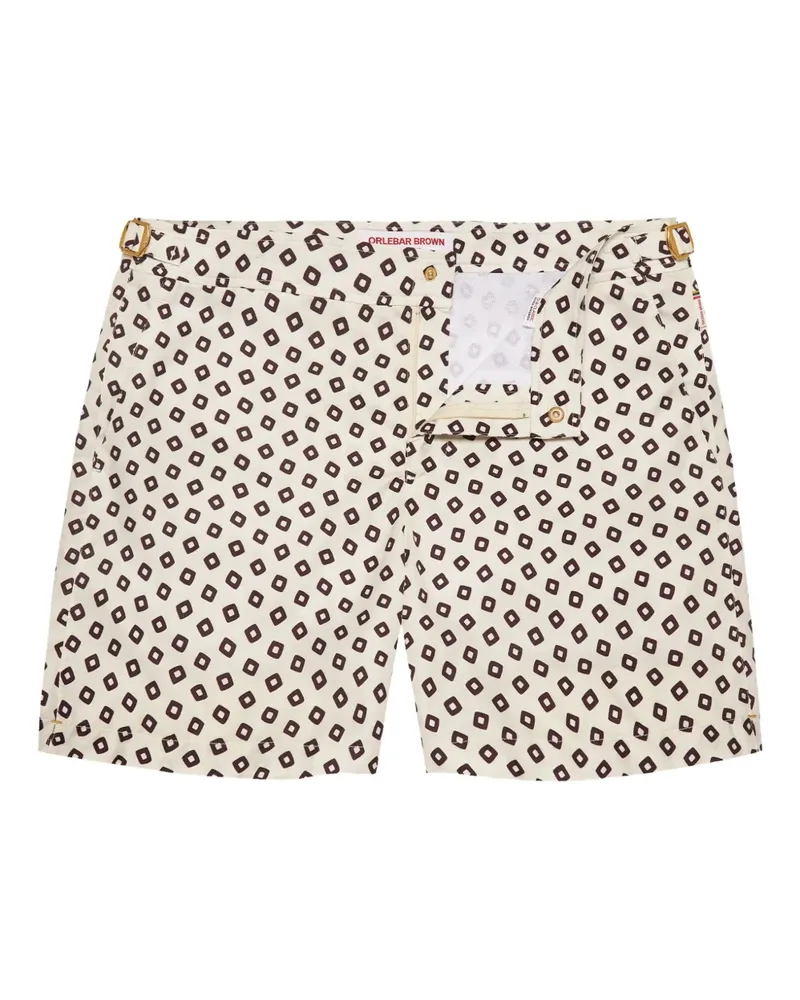 Orlebar Brown Bulldog Badeshorts mit geometrischem Print - Weiß Weiß