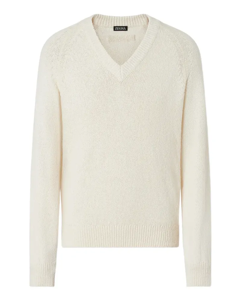 Ermenegildo Zegna Oasi Pullover mit V-Ausschnitt - Nude Nude
