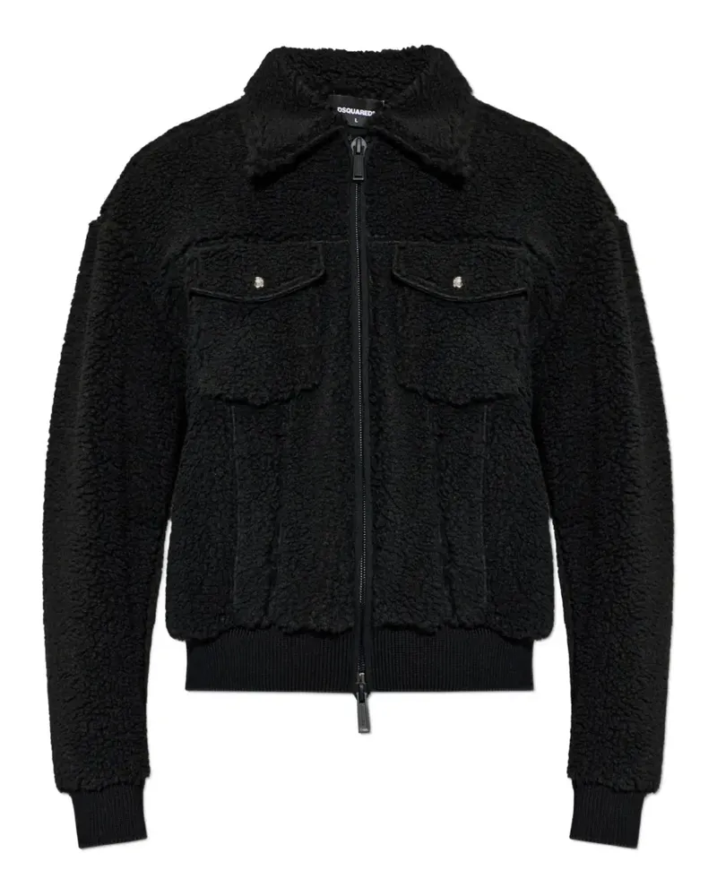 Dsquared2 Fleecejacke mit Reißverschluss - Schwarz Schwarz