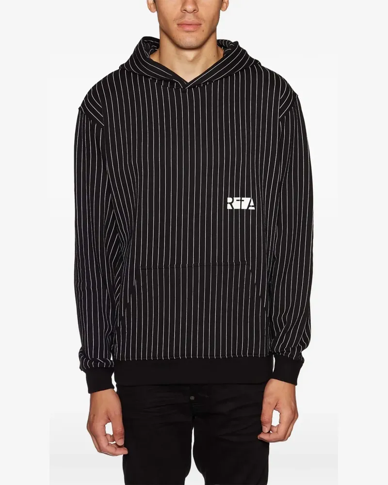 RTA pinstripe-pattern hoodie - Schwarz Schwarz