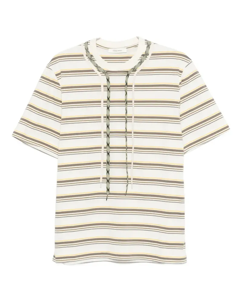 Craig Green striped trek-lace T-shirt - Nude Nude