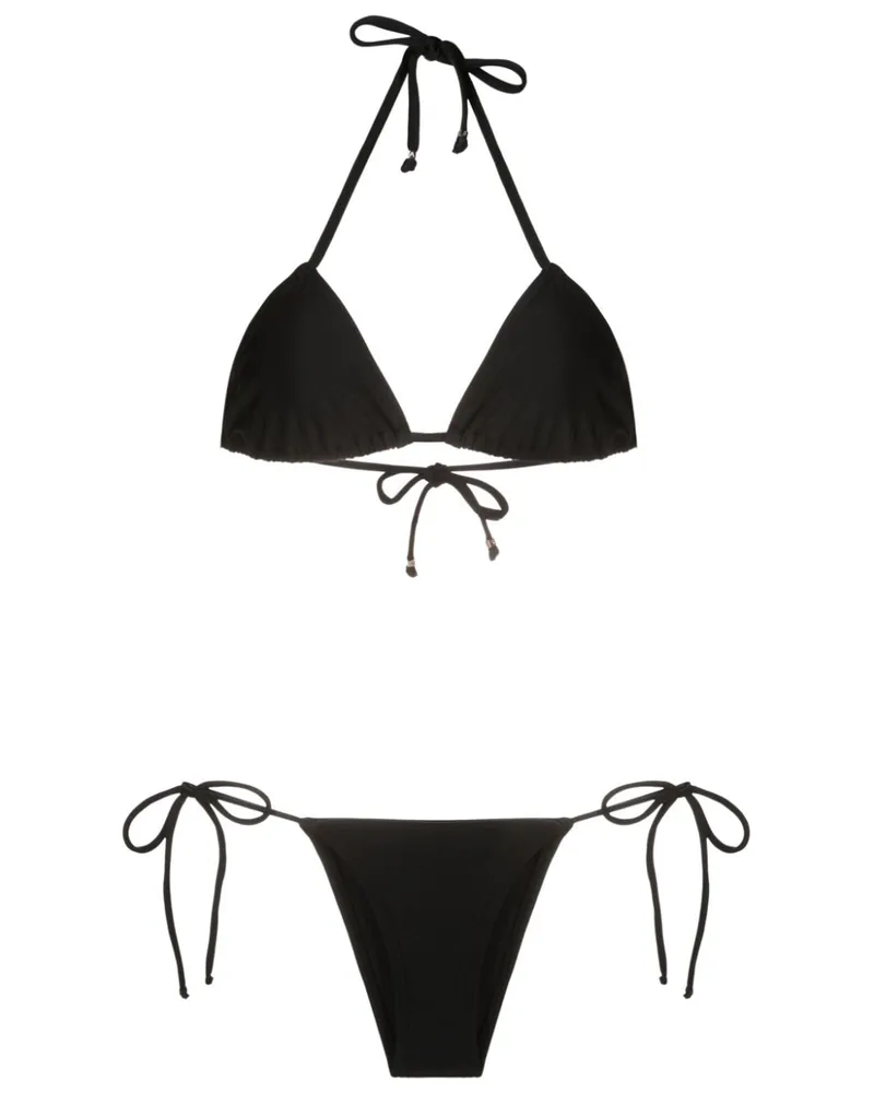 Amir Slama Klassischer Triangel-Bikini - Schwarz Schwarz