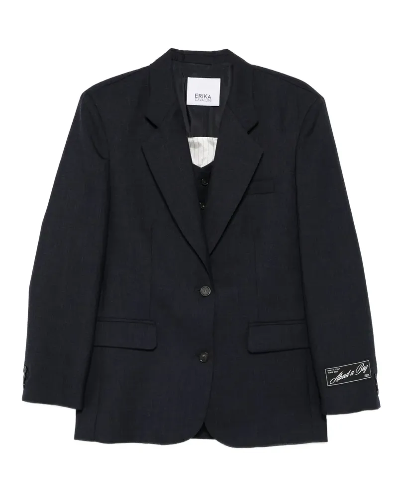 Erika Cavallini pinstripe single-breasted blazer - Blau Blau