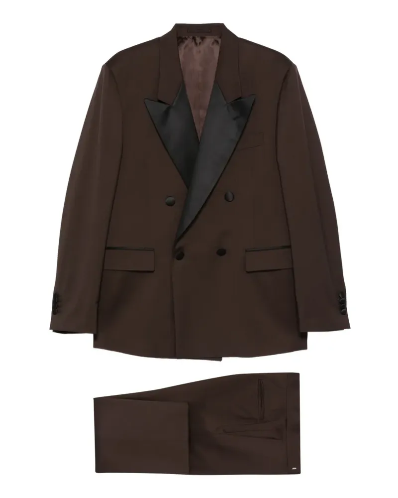LARDINI double-breasted peaked-lapel suit - Braun Braun