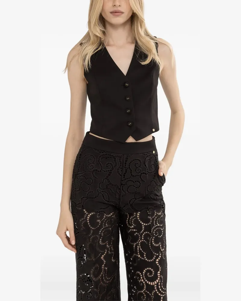 NISSA embroidered waistcoat - Schwarz Schwarz