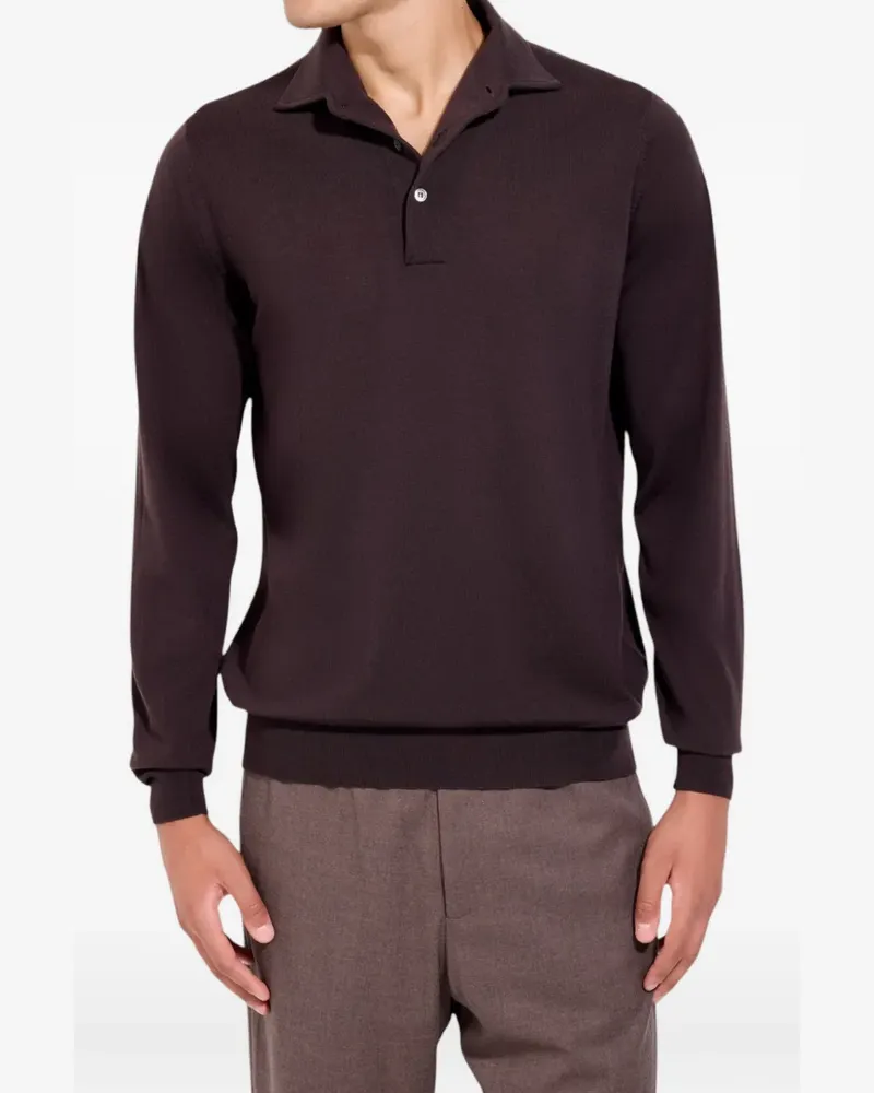 Filippo de Laurentiis Fein gestricktes Poloshirt - Braun Braun