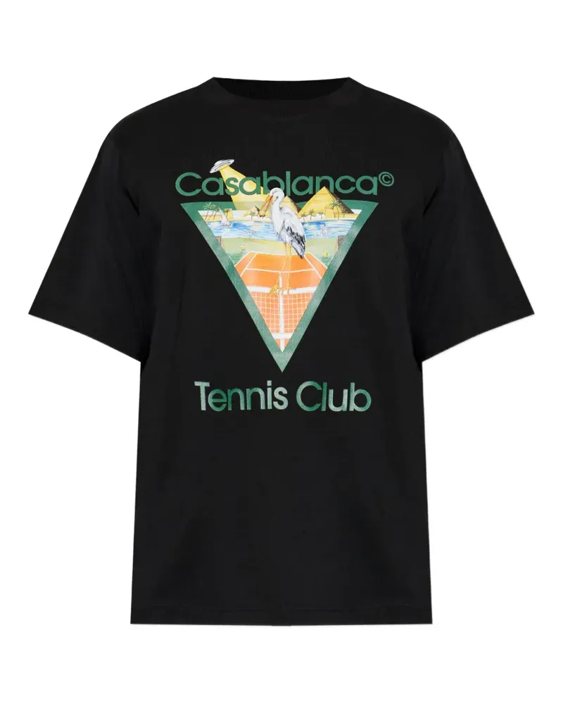 Casablanca Paris Tennis Club graphic-print T-shirt - Schwarz Schwarz