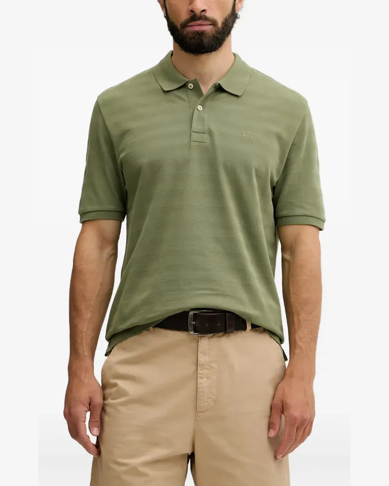 Gant Gestreiftes Poloshirt - Grün Grün