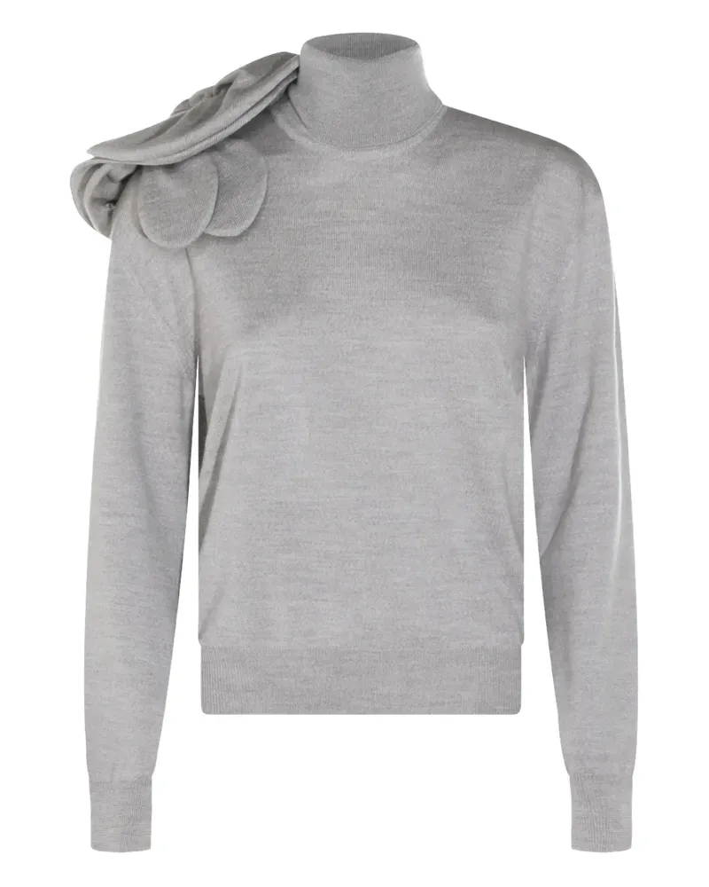 Moschino floral-appliqué roll-neck knitwear - Grau Grau