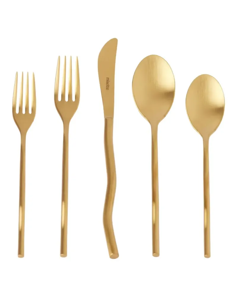 Misette Matte Squiggle Besteck (5er-Set) - Gold Gold