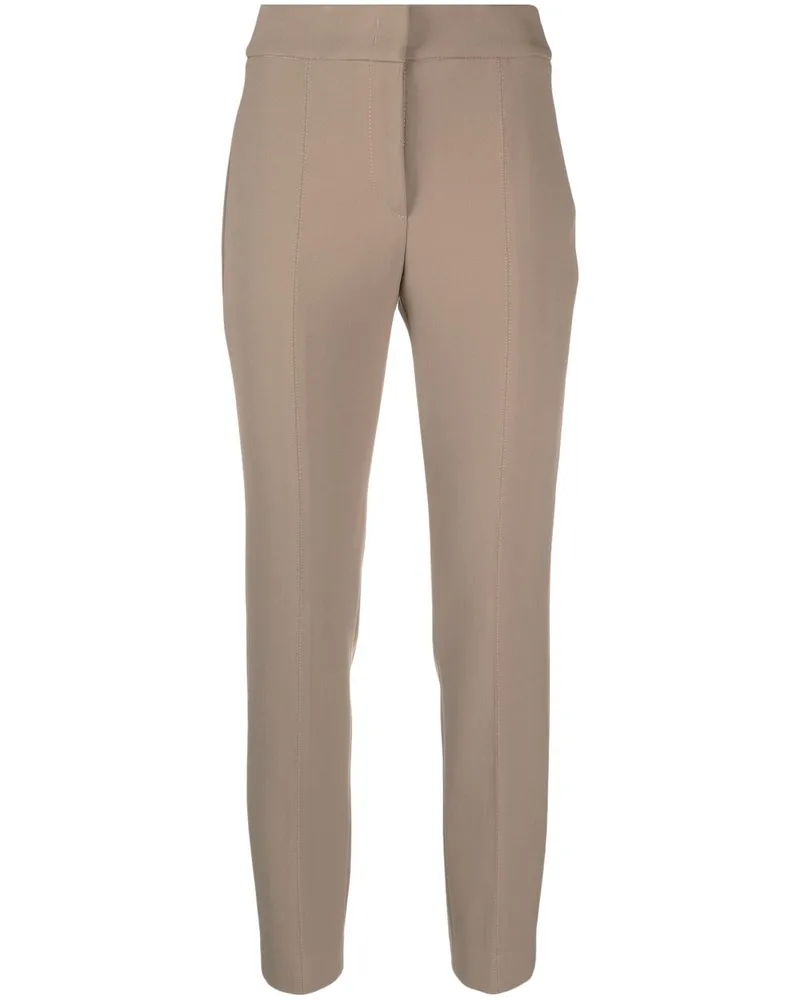 Peserico Schmale Cropped-Hose - Braun Braun