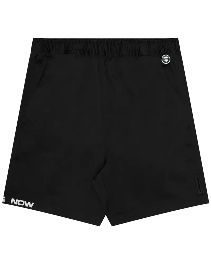 BAPE Bestickte Shorts mit elastischem Bund - Schwarz Schwarz