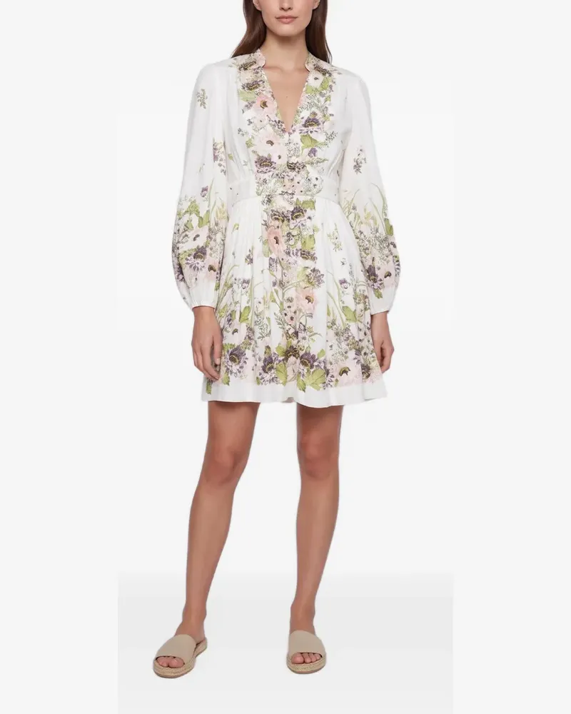 Zimmermann Halliday Maxikleid mit Blumenprint - Weiß Weiß