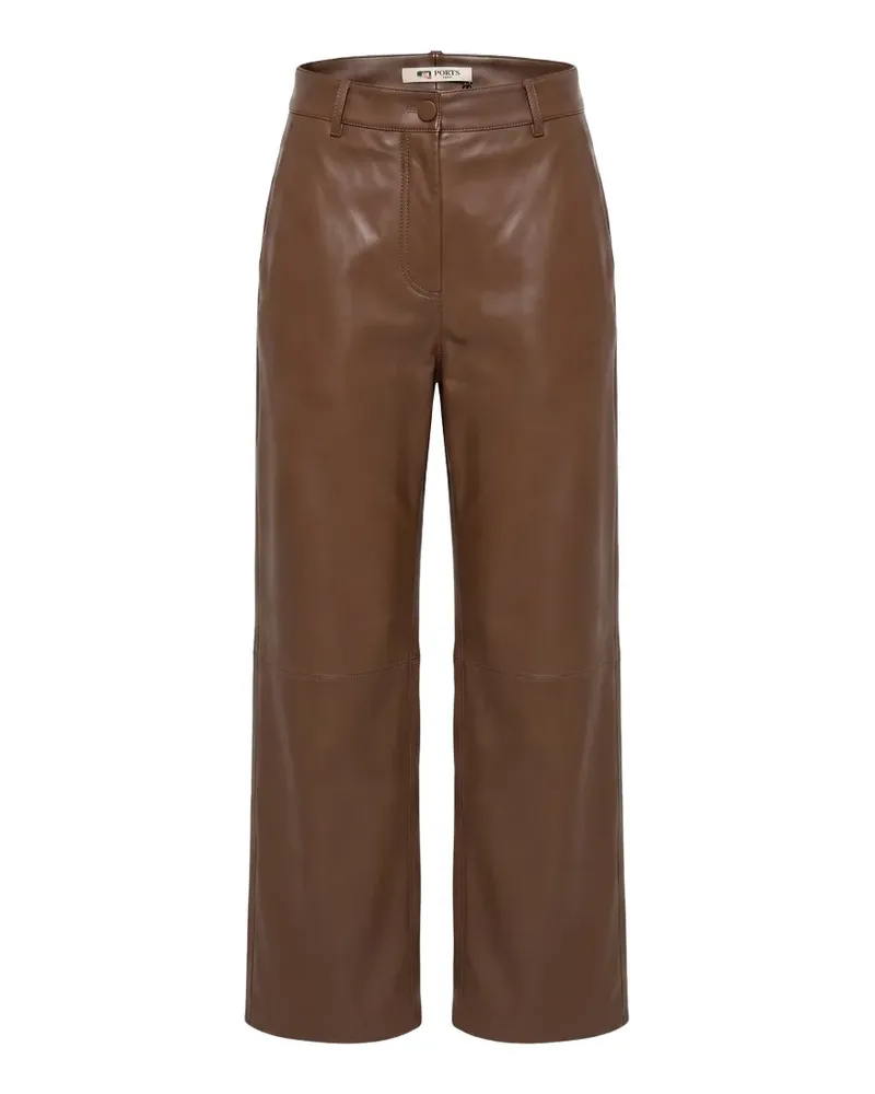 Ports 1961 Lederhose mit weitem Bein - Braun Braun