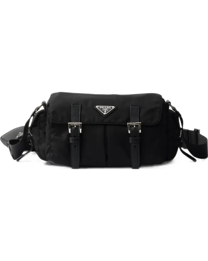 Prada Mittelgroße Explore Re-Nylon Schultertasche - Schwarz Schwarz