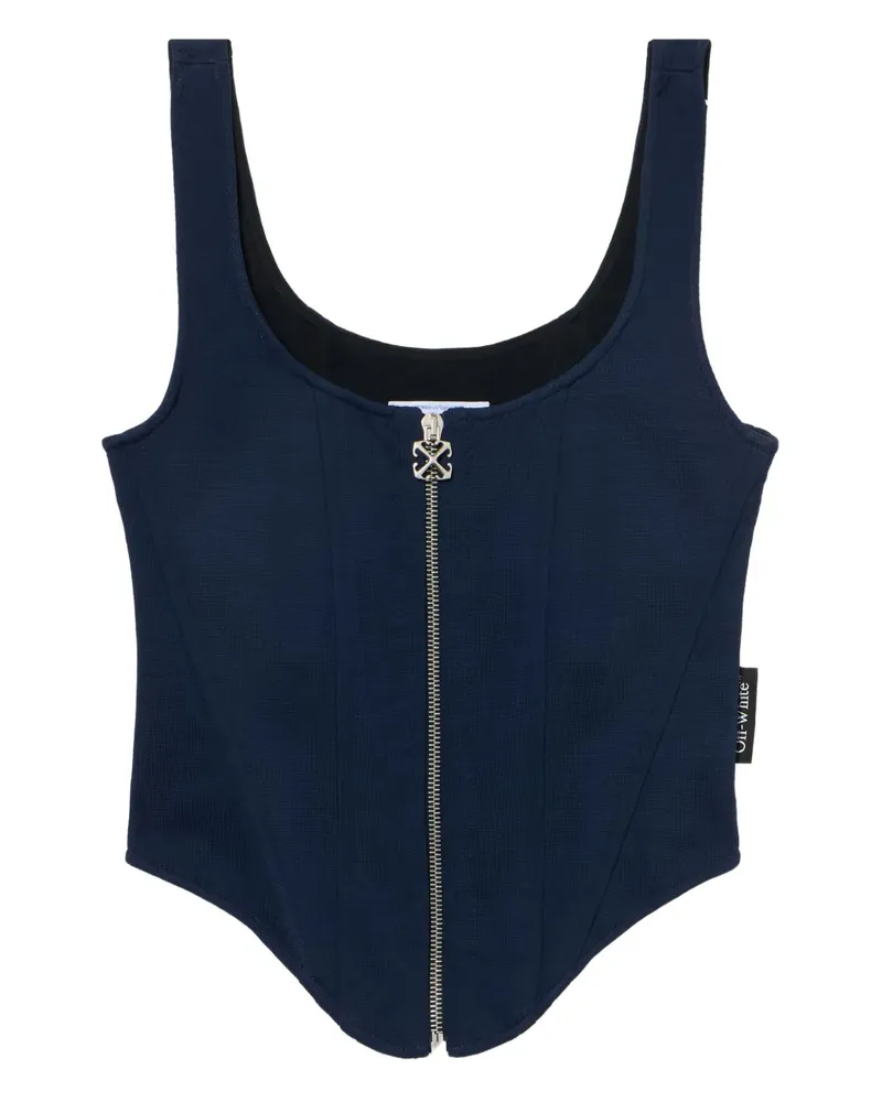 OFF-WHITE zipper corset top - Blau Blau