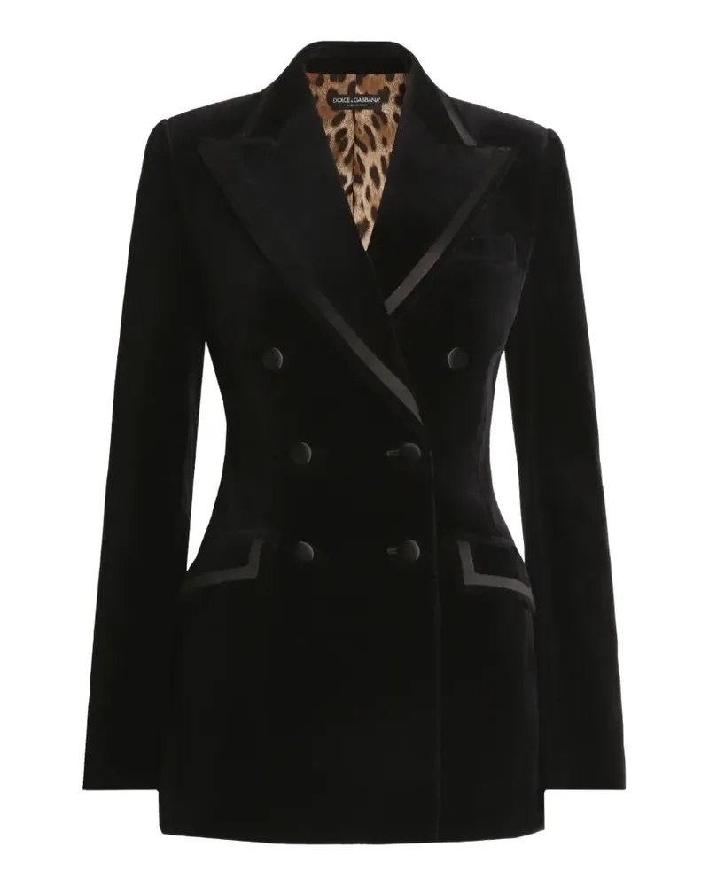 Dolce & Gabbana Turlington Jacke aus Samt - Schwarz Schwarz