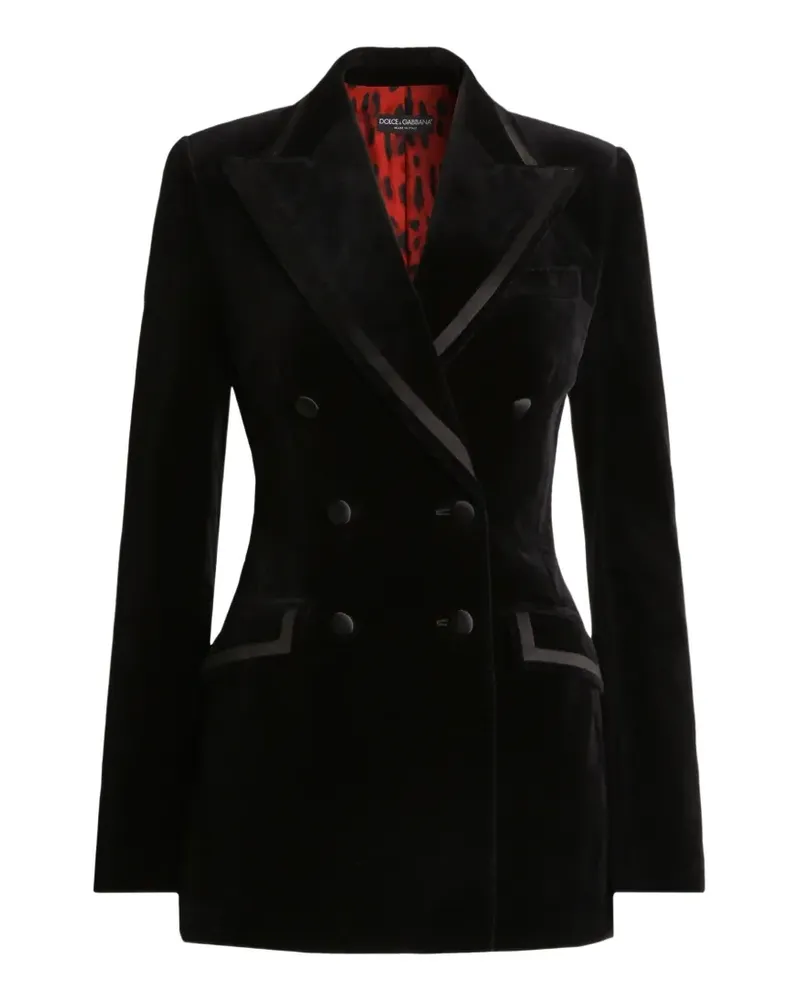 Dolce & Gabbana Turlington Jacke aus Samt - Schwarz Schwarz