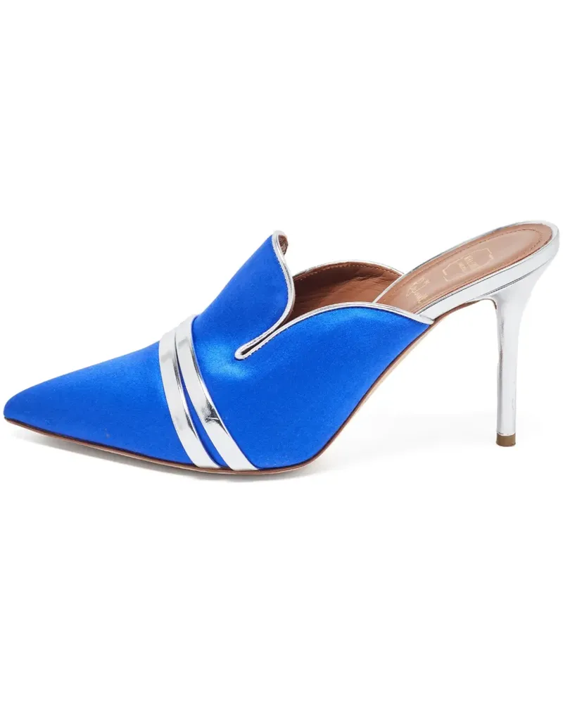 Malone Souliers Pre-owned Hayley Mules aus Satin mit spitzer Kappe 95mm - Blau Blau