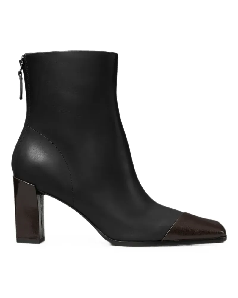 Tory Burch asymmetric cap-toe ankle boots - Schwarz Schwarz