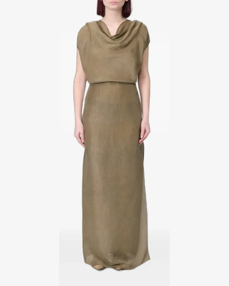 TER ET BANTINE cowl-neck silk maxi dress - Nude Nude