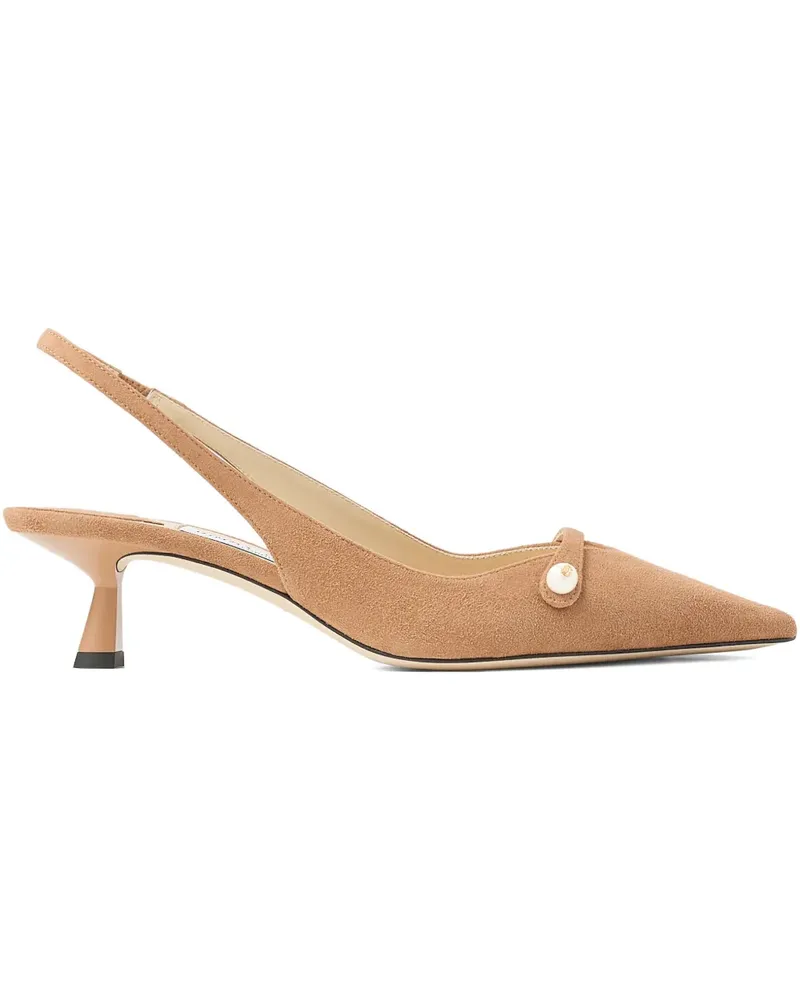 Jimmy Choo Amita Slingback-Pumps mit Perlenverzierung 45mm - Nude Nude