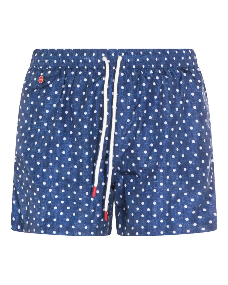 Kiton Badeshorts mit Polka Dots - Blau Blau