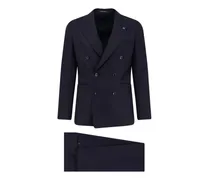 Anzug mit steigendem Revers - Blau