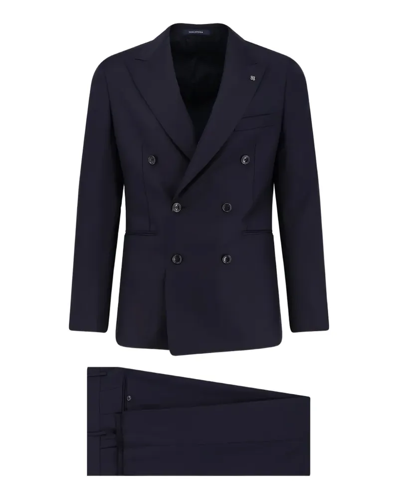 Tagliatore double-breasted peak lapel suit - Blau Blau