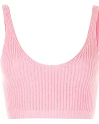 Cashmere In Love Geripptes Reese Cropped-Stricktop Rosa