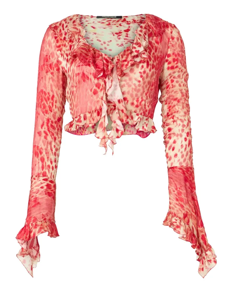 Roberto Cavalli Bluse mit Jaguar-Print - Rot Rot