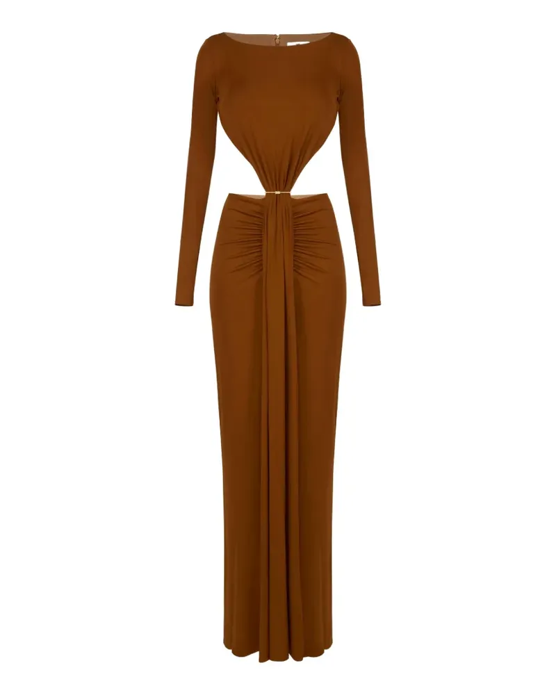 Elisabetta Franchi Kleid aus Jersey mit Cut-Outs - Braun Braun