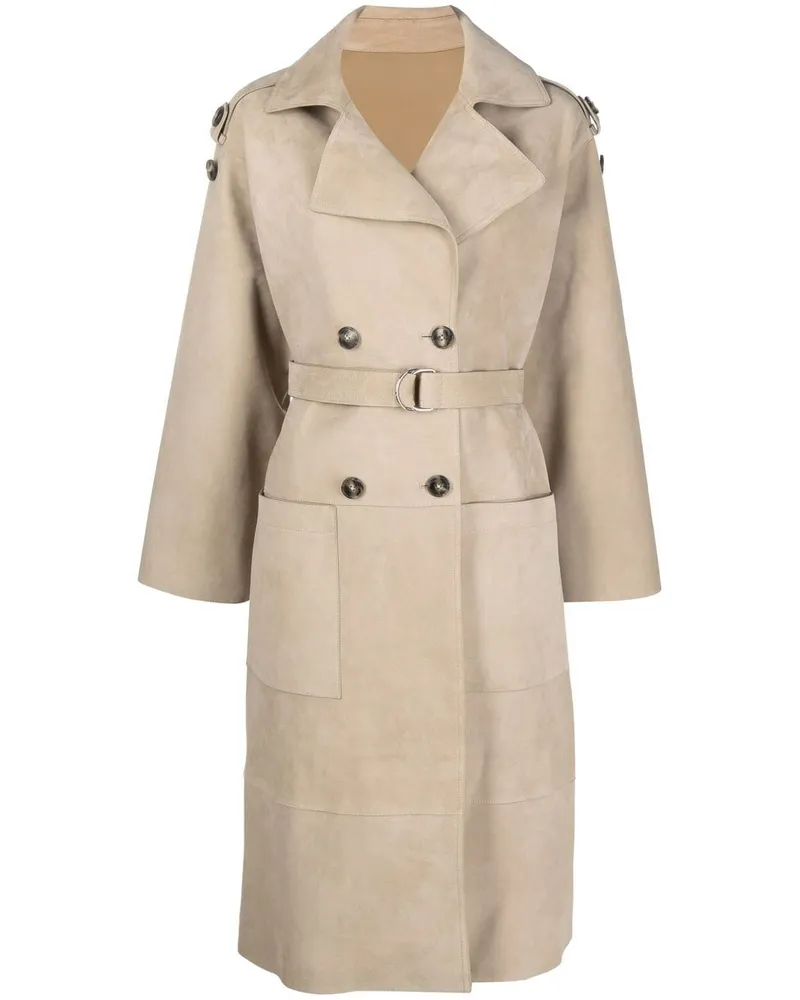 Yves Salomon Trenchcoat mit Gürtel - Nude Nude