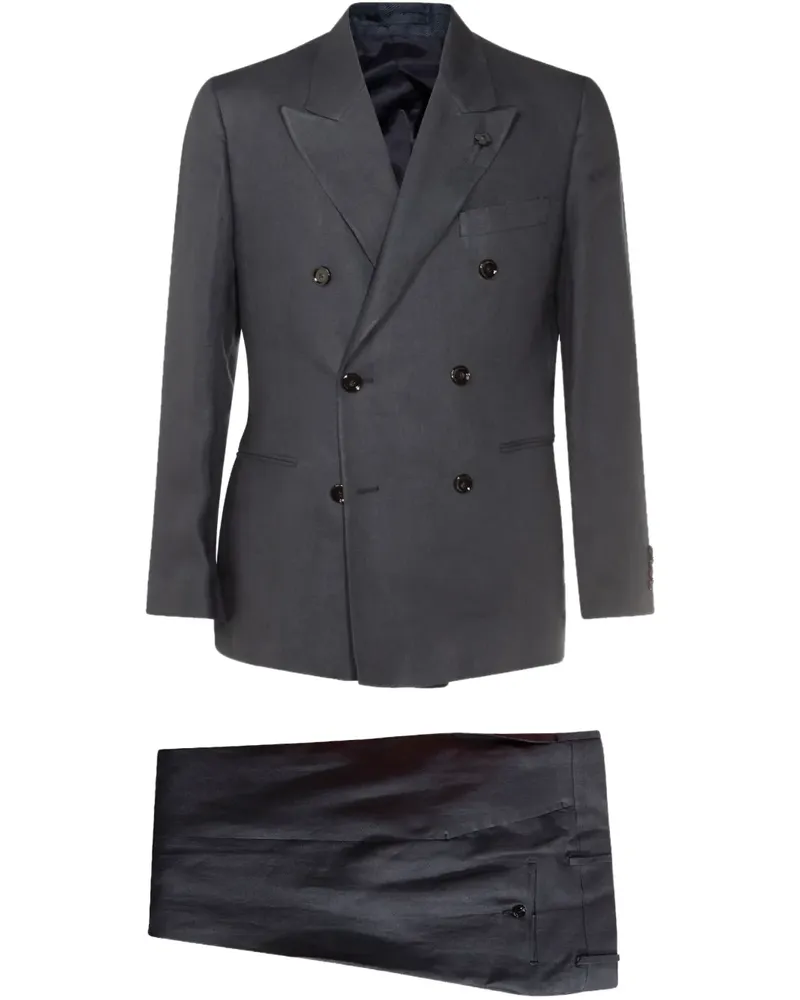 LARDINI Anzug mit Brosche - Grau Grau