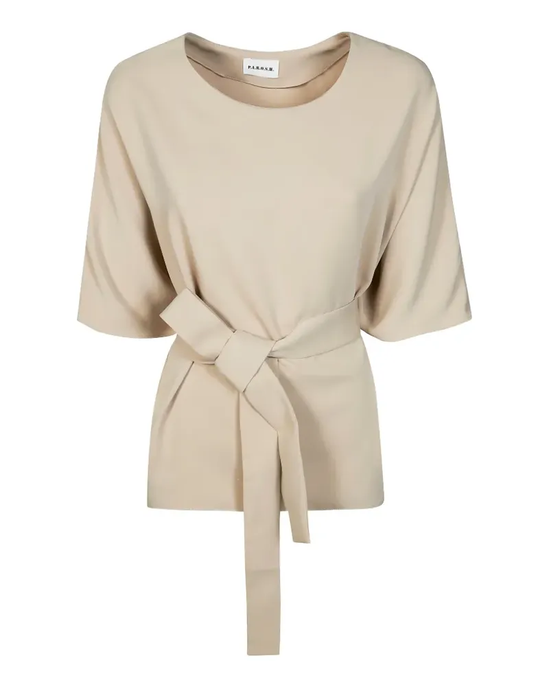 P.A.R.O.S.H. P.A.R.O H. Bluse mit Bindegürtel - Nude Nude