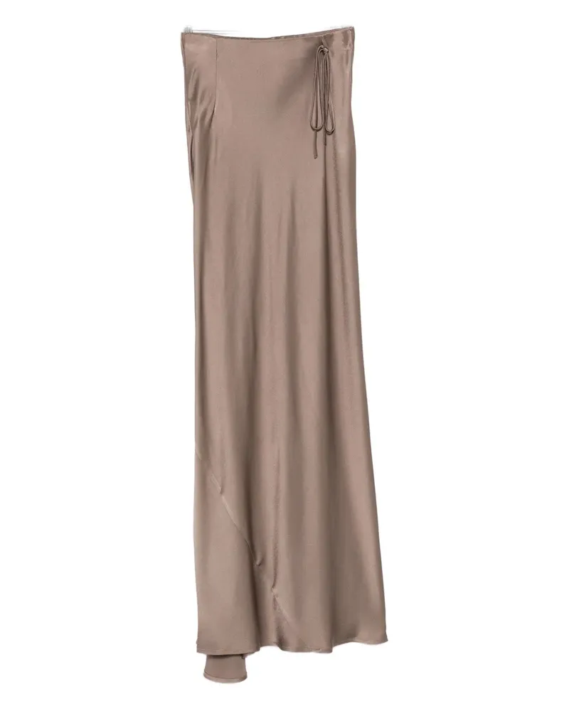 Semicouture Asymmetrischer Satinrock - Braun Braun